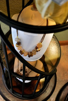 A nice selection of necklaces and earrings.